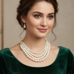 elegant multi layered pearl necklace set